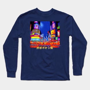 Japan Cyber Shibuya Tokyo by Kana Kanjin Long Sleeve T-Shirt